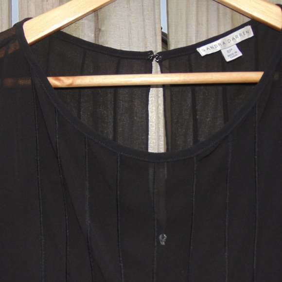 Sandra Darren Black Sleeveless Dress - Size 8P - Picture 8 of 8